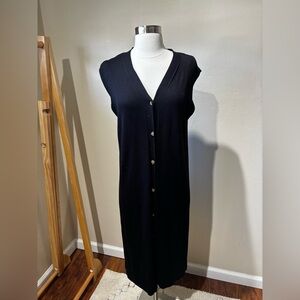 H&M Black Button-Down Midi Dress